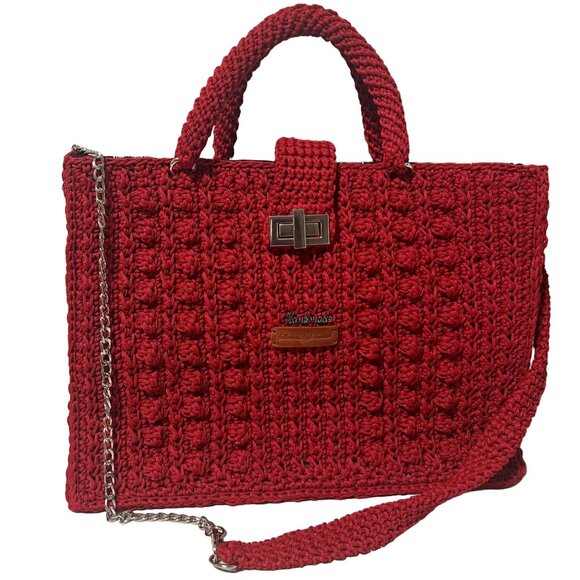 Handmade Red Satchel Handbag - Picture 1 of 6